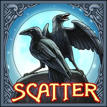 Scatter-symbolen i Hall of Gods slot med två korpar