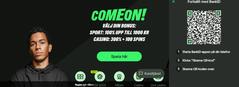 ComeOn Casino QR-kod