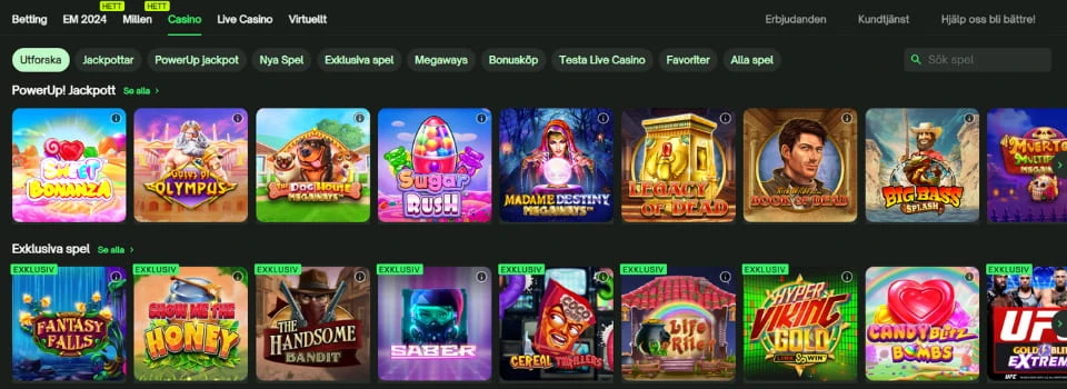 ComeOn Casino spelautomater