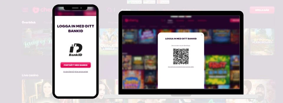 Cherry casino login med BankID på mobil och dator