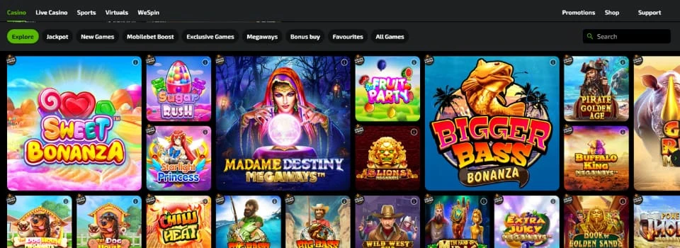 Mobilebet Casino spelautomater