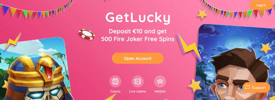 Get Lucky Casino startsida