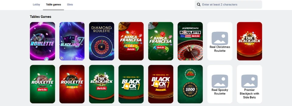 Betclic live casinospel