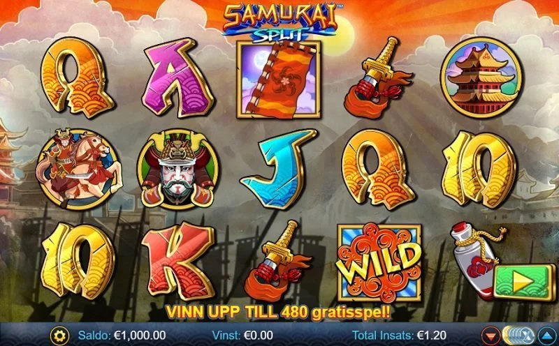 Samurai Split slot spelplan