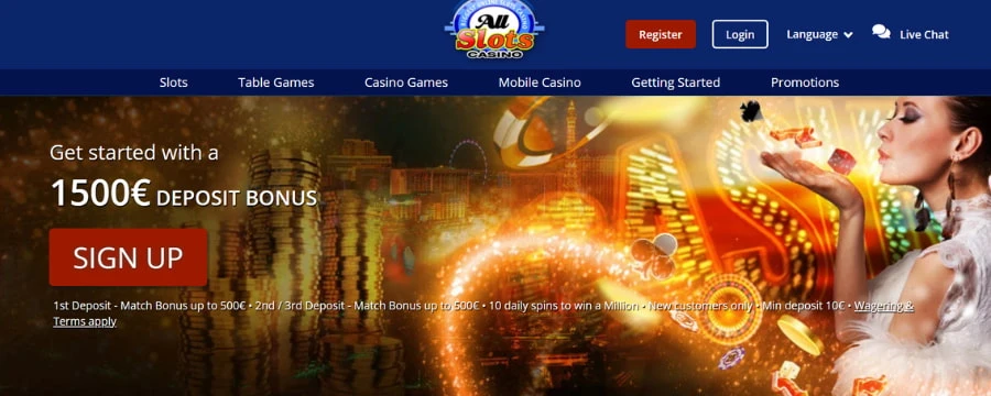 All Slots Casino startsida