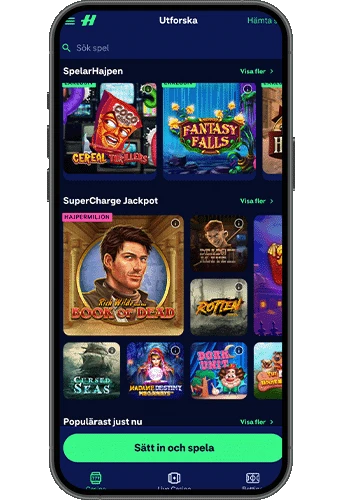 Hajper Casino på mobilen