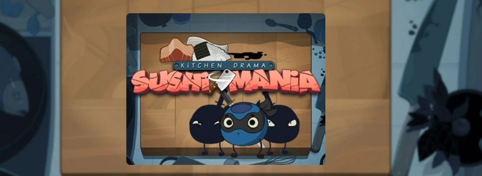 sushi mania kitchen drama spel-logga