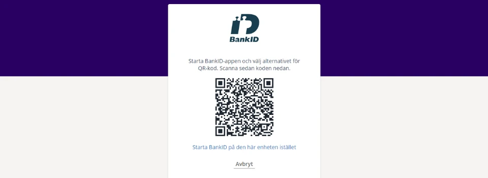 BankID verifiering med QR-kod hos Pronto Casino