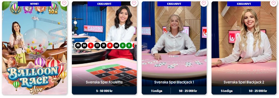 Live casino på Svenska Spel Sport & Casino