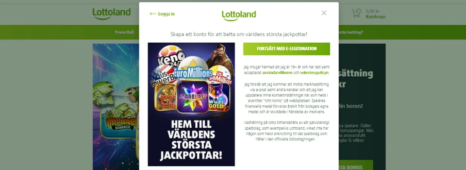Fortsätt med e-legitimation hos Lottoland Casino