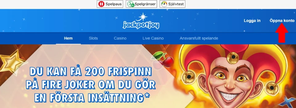 Jackpotjoy Casino startsida