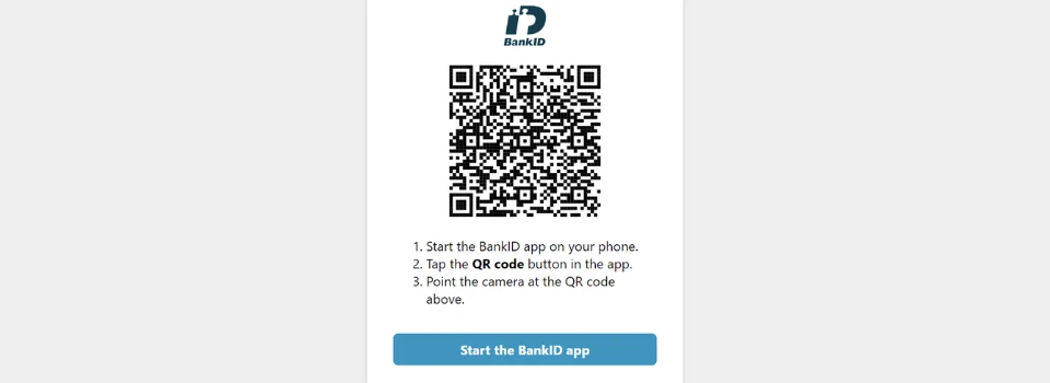 Jackpotjoy QR-kod med BankID