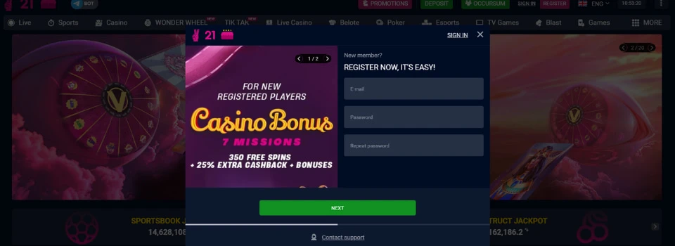 VBet Casino bonus