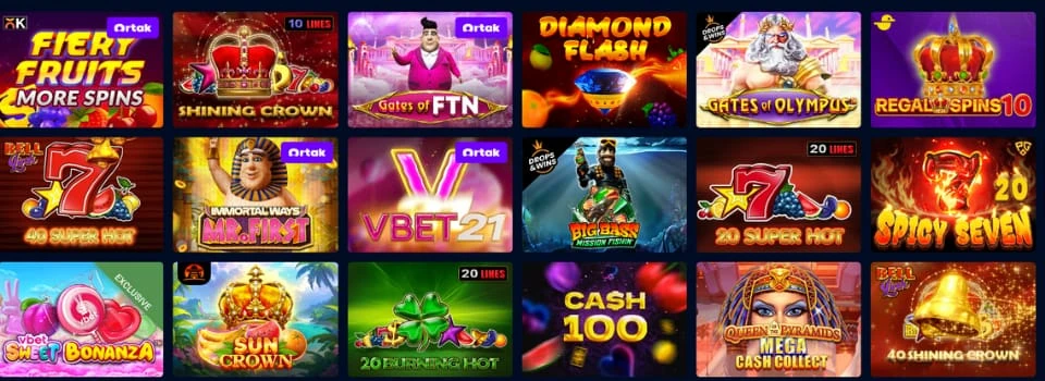 VBet Casino spelautomater