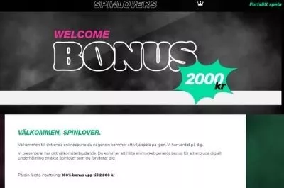 spinlovers casino välkomstbonus