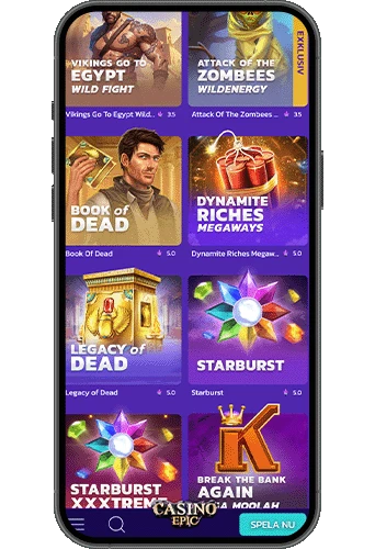 Casino Epic på mobilen