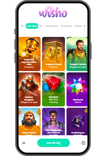 Wisho Casino på mobilen