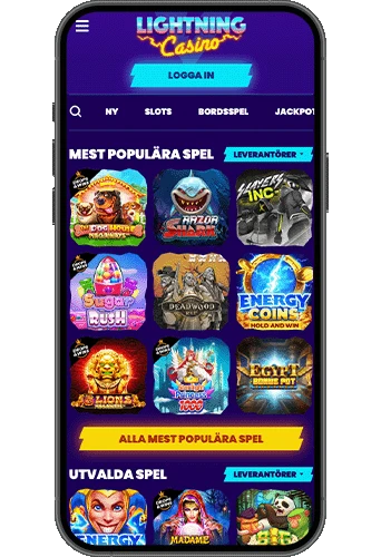 Lightning Casino på mobilen