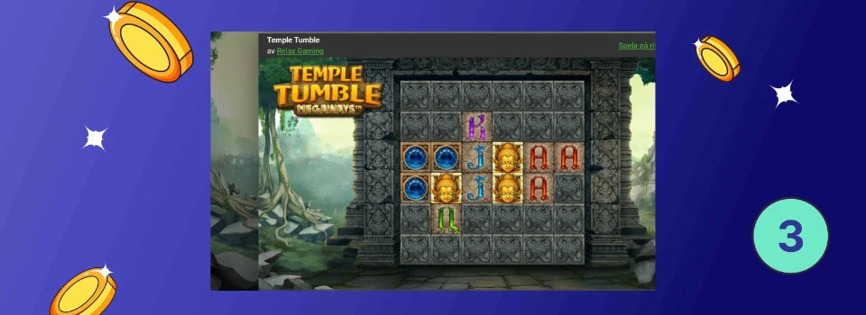 Temple Tumble Megaways spelplan på ett nätcasino