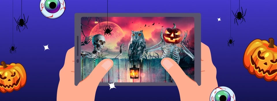 spela med casino bonus på en halloween slot