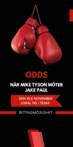 Odds när Mike Tyson möter Jake Paul.