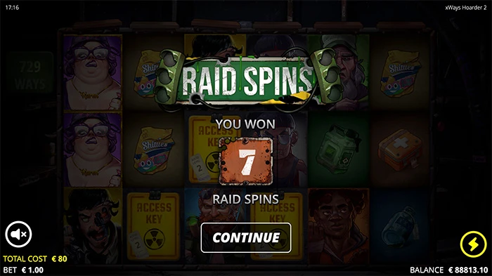 Raid spins i Xway Hoarder 2. 